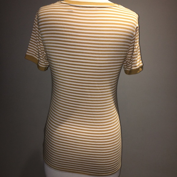 Ladies yellow and white striped shirt size s - Picture 2 of 3